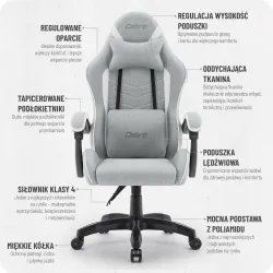 Fotel gamingowy Cabro C500 Szary- Biały Tkanina